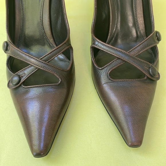 Prada vintage brown leather heels in dust bag - Picture 7 of 15